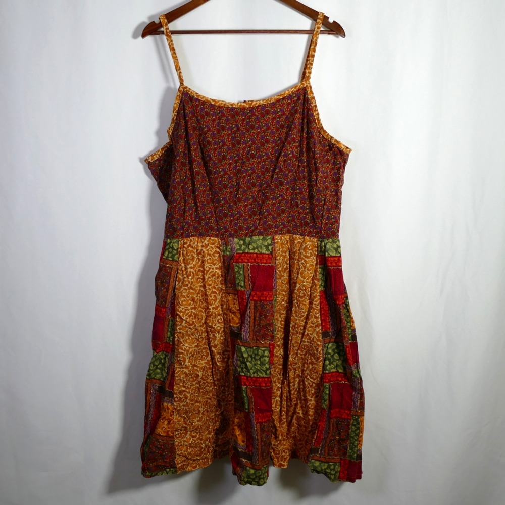 Handmade Womens Boho Patchwork Festival Dress Size 1X Whimsigoth Hippie Layering